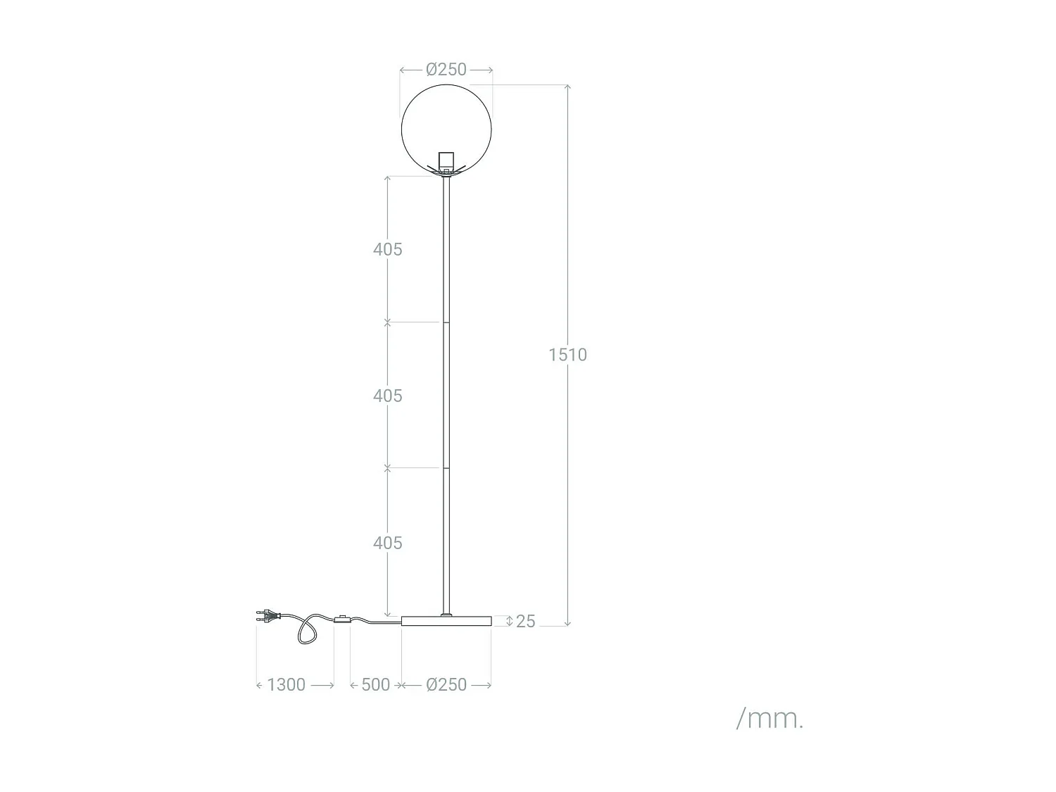 Lampada da Terra Metallo e Vetro Moonlight Clear Trasparente