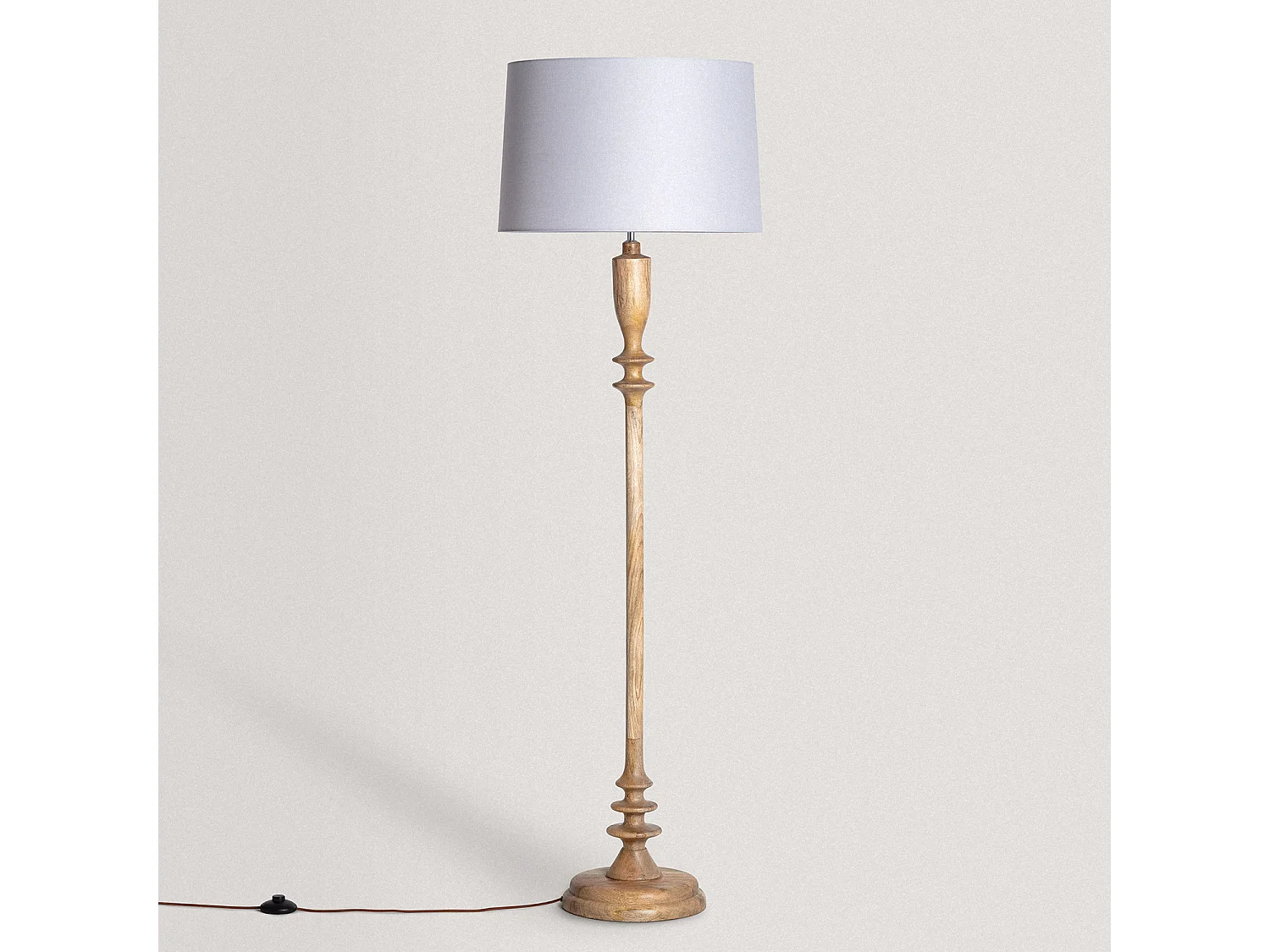 Lampadaire en bois Meena ILUZZIA Gris Glace