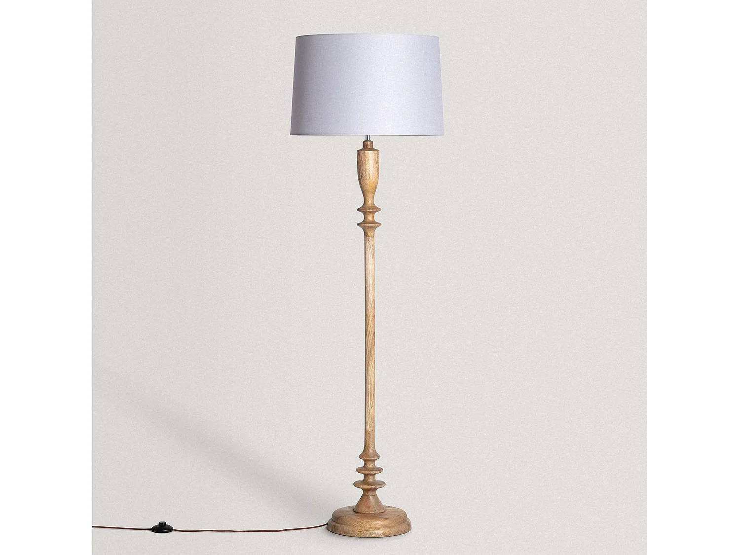 Lampadaire en bois Meena ILUZZIA Gris Glace