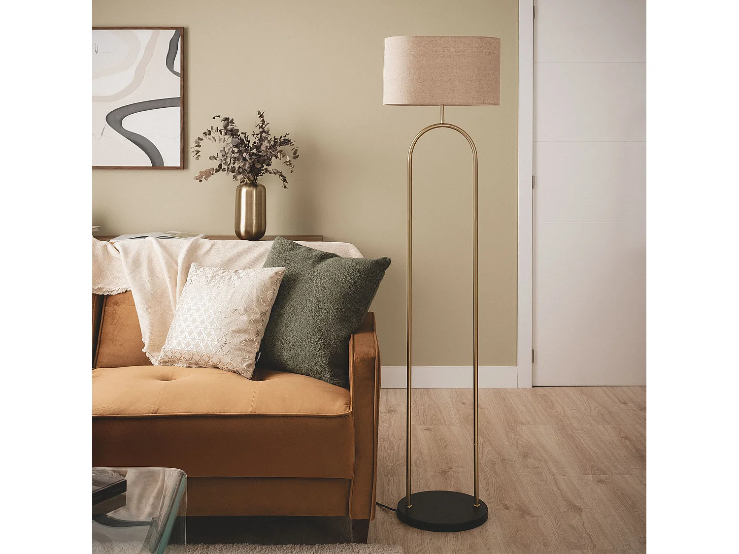 Lampadaire Métal Brilthor  Doré