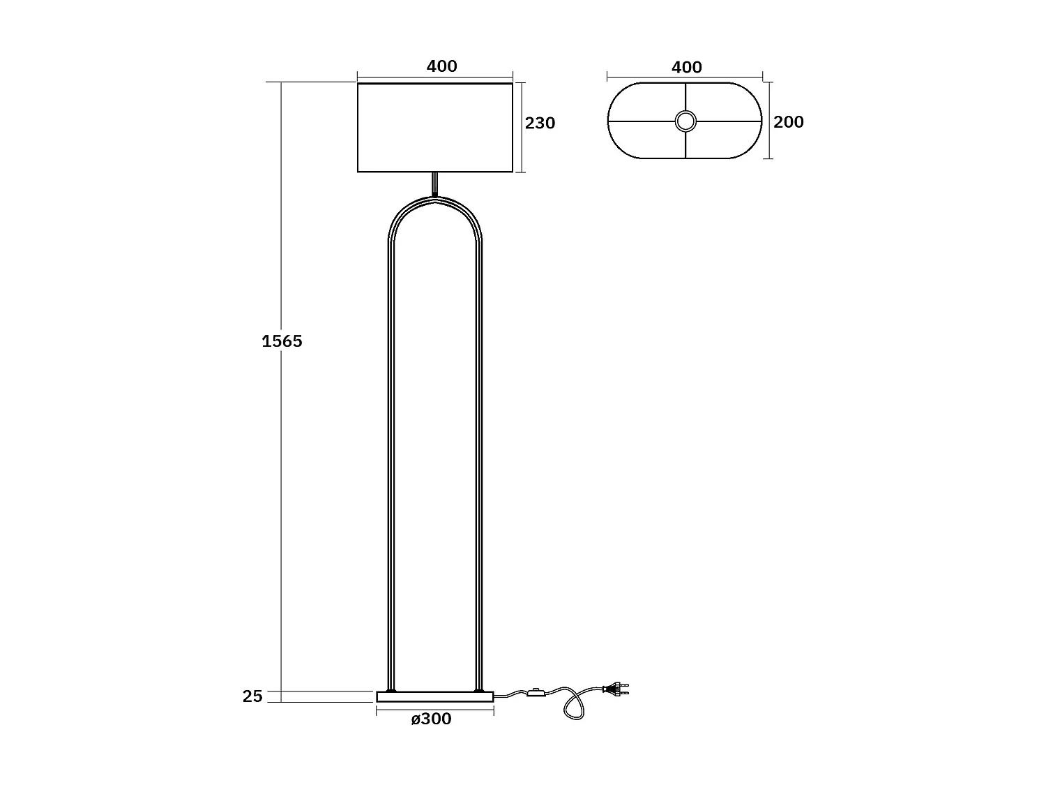 Lampadaire Métal Brilthor  Doré