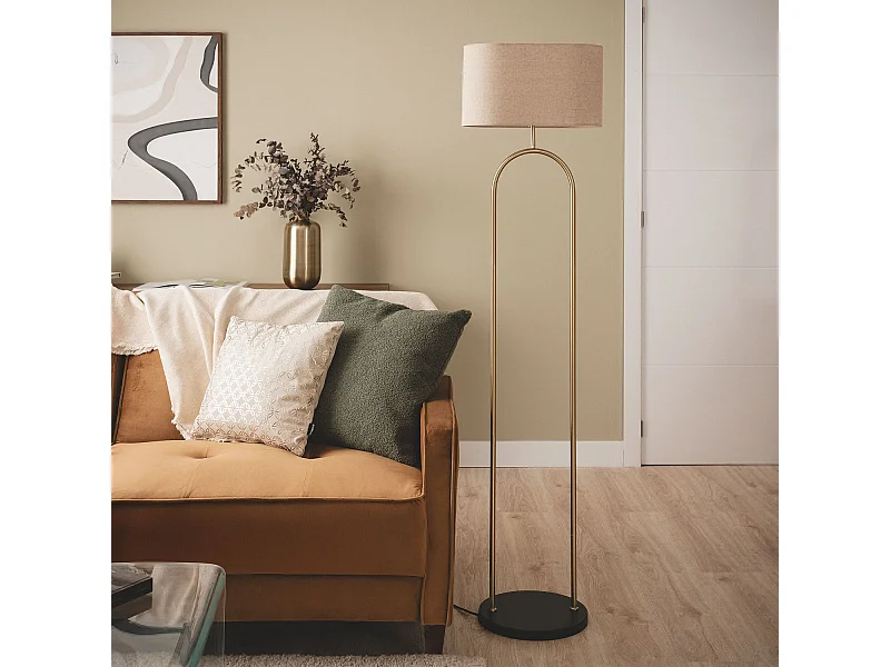 Lampadaire Métal Brilthor  Doré