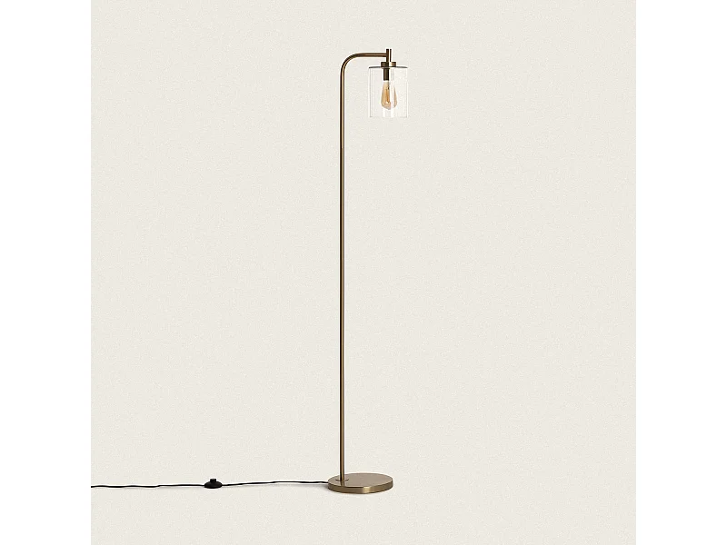 Lampada da Terra in Metallo e Vetro Joile Oro