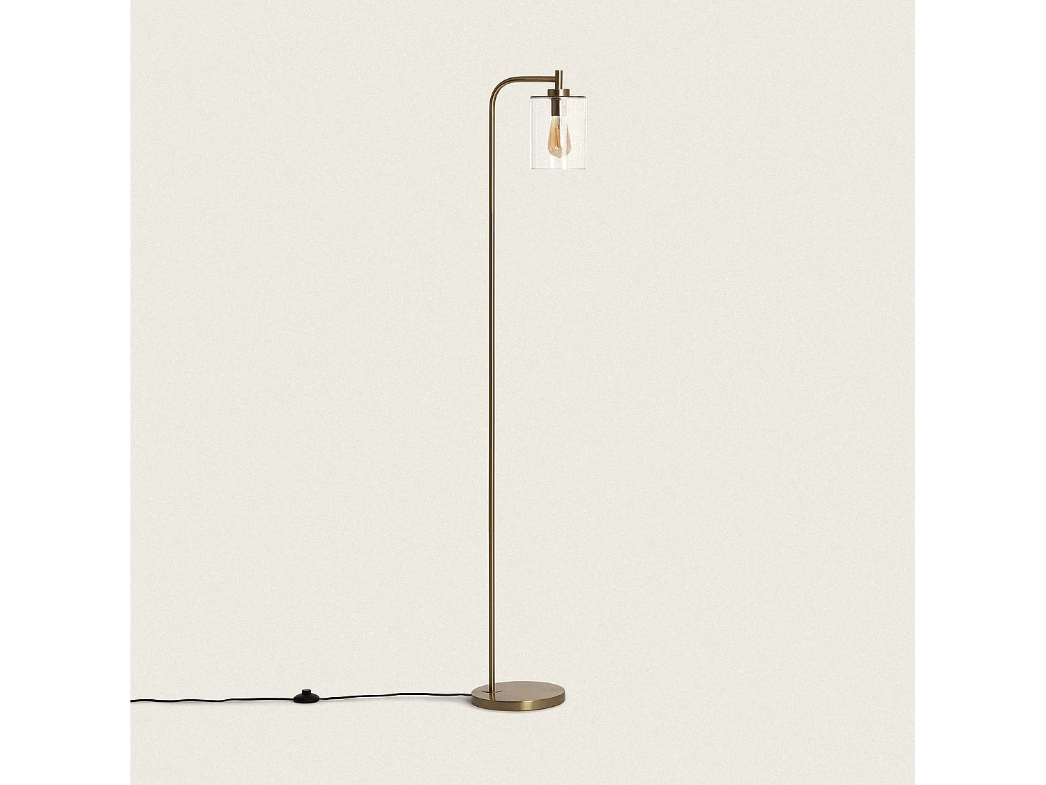 Lámpara de Pie Metal y Cristal Joile Dorado