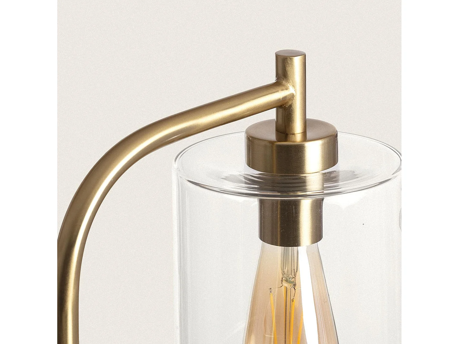 Lámpara de Pie Metal y Cristal Joile Dorado