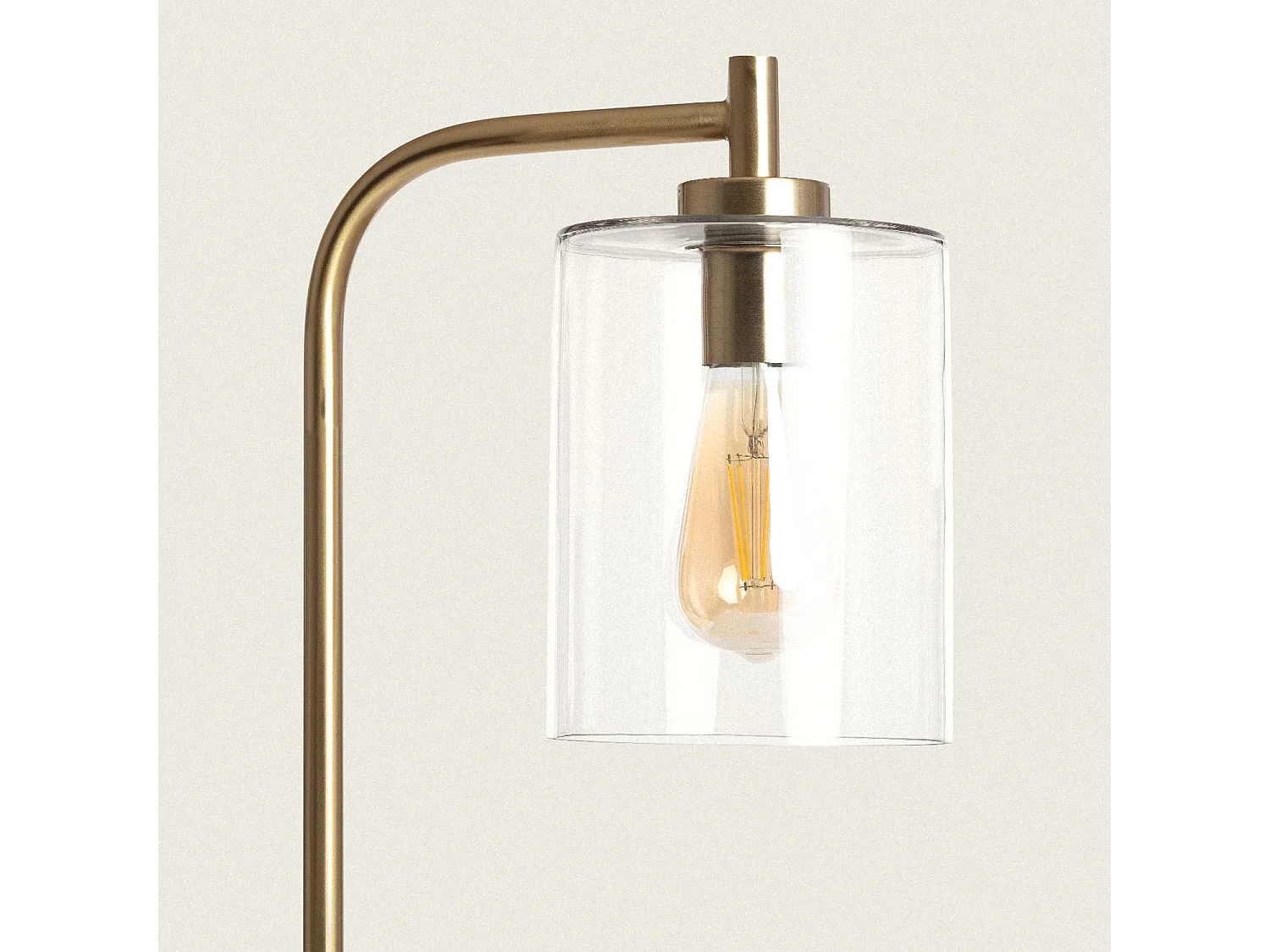 Lámpara de Pie Metal y Cristal Joile Dorado