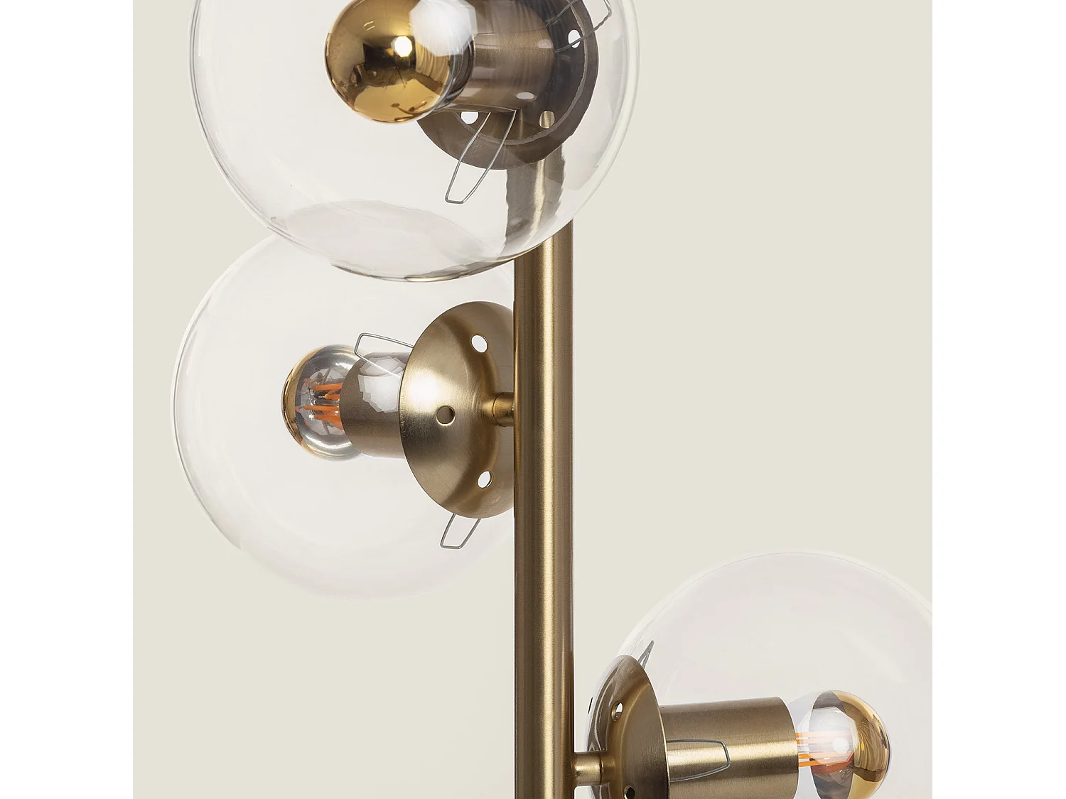 Lampada da Terra Moonlight Metallo Vetro 3 Lampade Trasparente