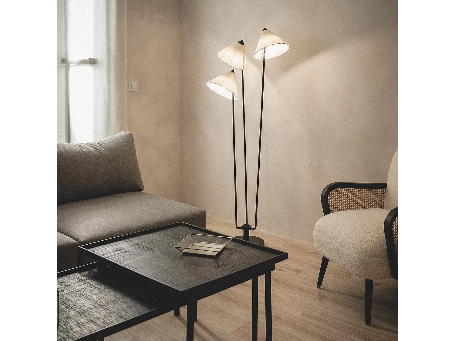 Lampadaire Métal Bells Blanc