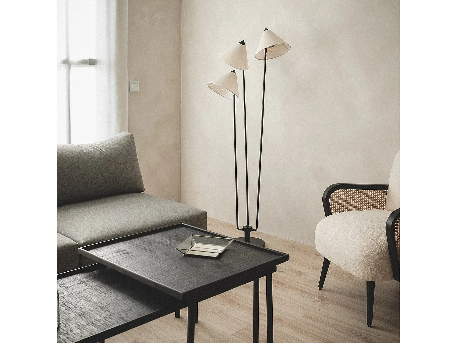 Lampadaire Métal Bells Blanc