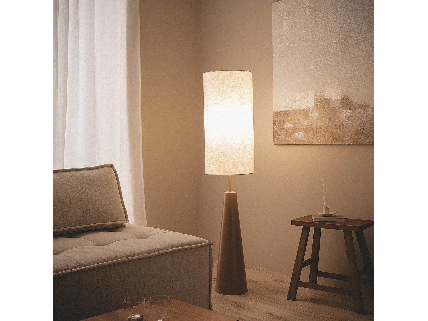 Lámpara de Pie Metal Dembar Beige