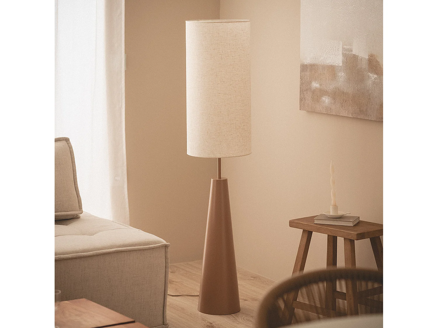 Lámpara de Pie Metal Dembar Beige