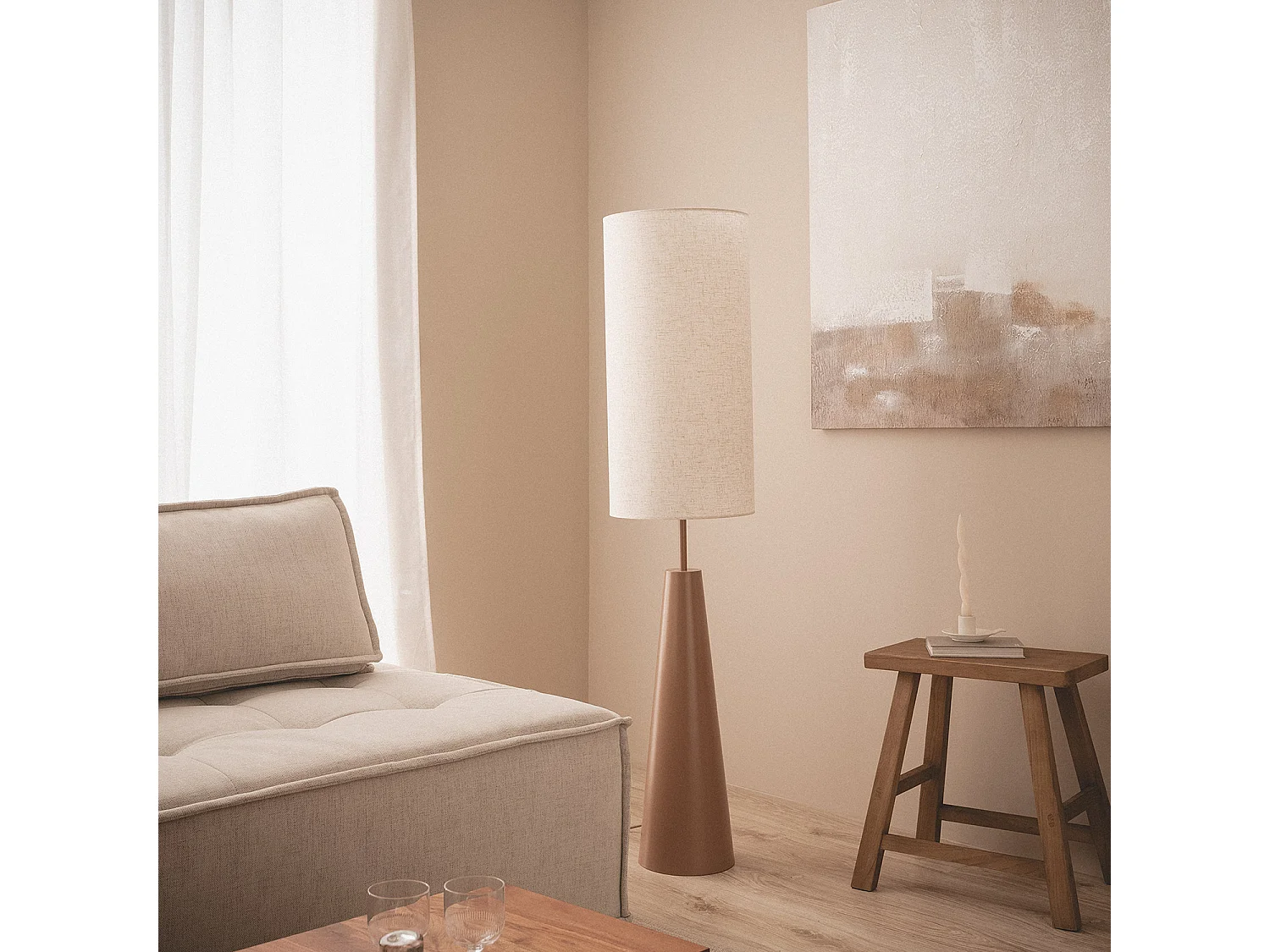 Lámpara de Pie Metal Dembar Beige