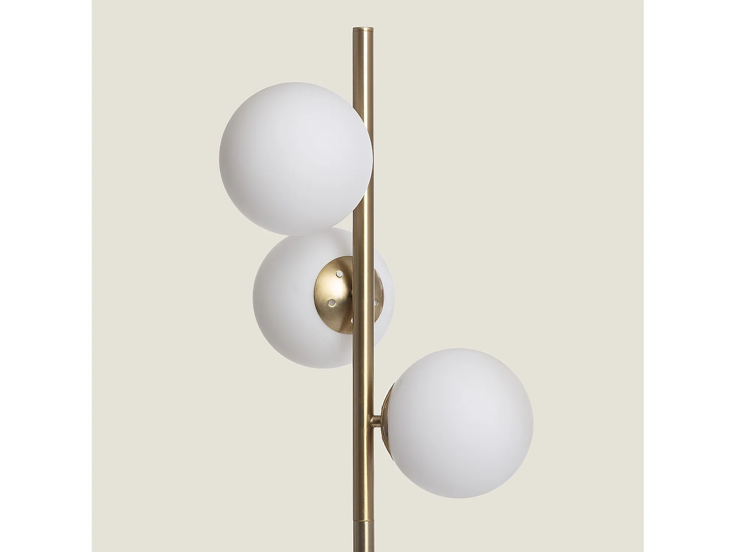 Lampadaire Métal et Verre Moonlight Brass Round 3 Spots Doré