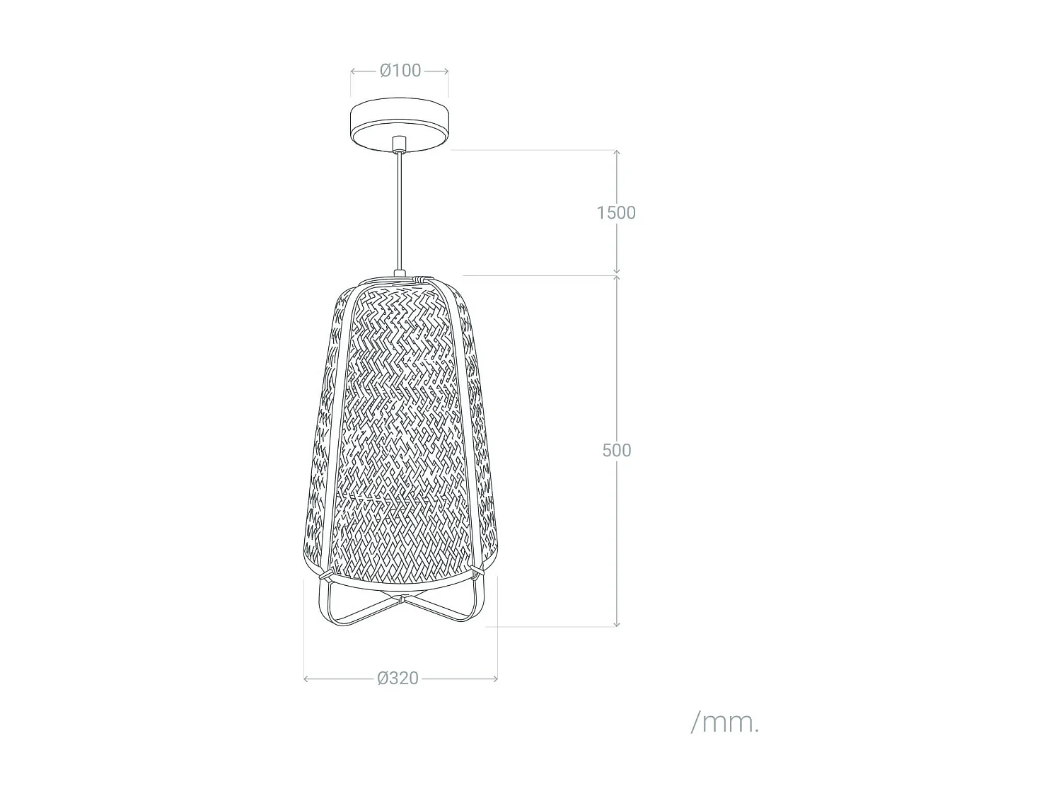 Lampada a Sospensione Bambù Beira Naturale