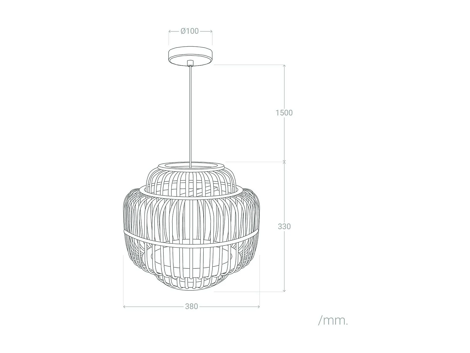 Suspension Bambou Moruya Naturel