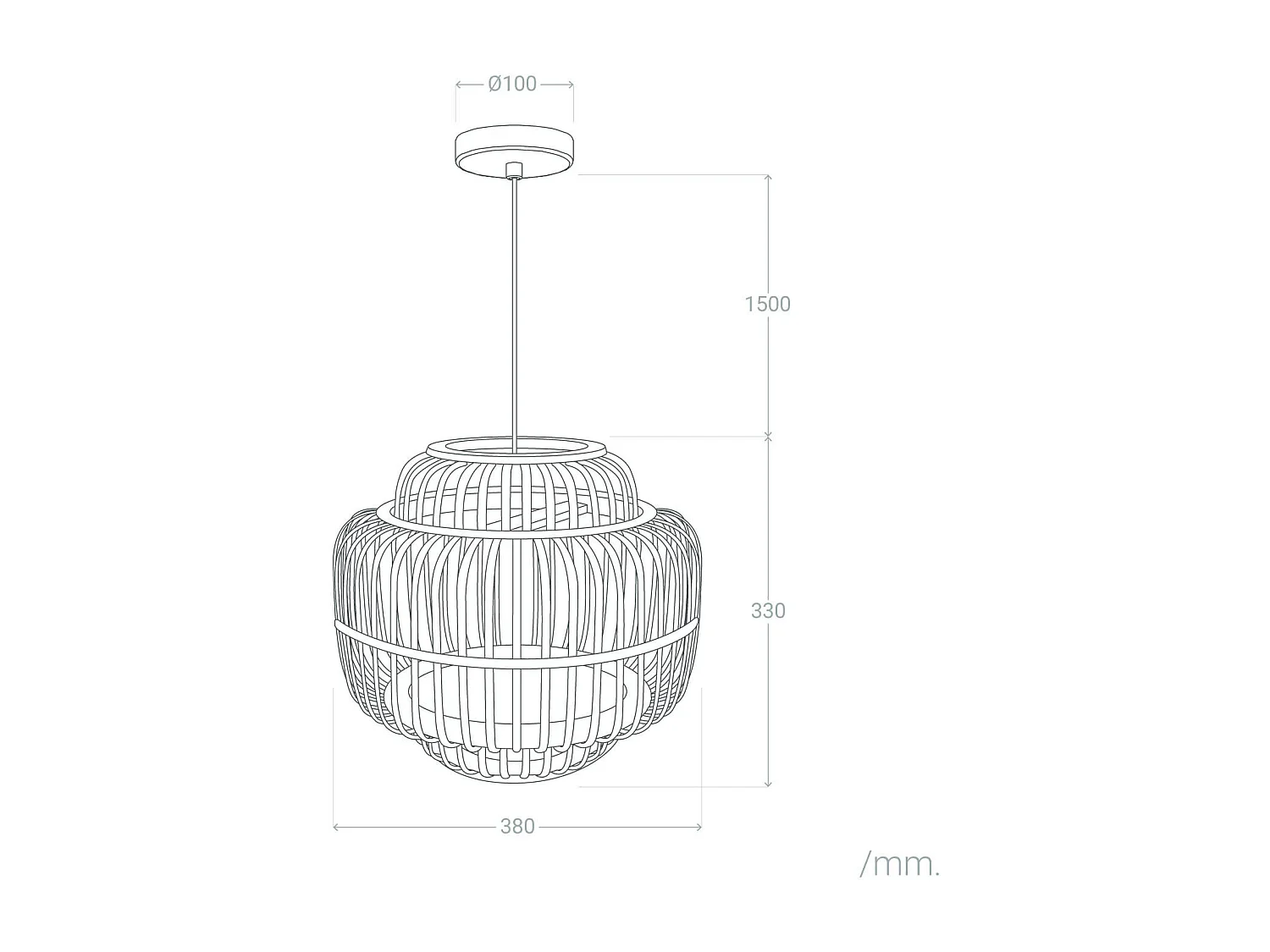 Suspension Bambou Moruya Naturel