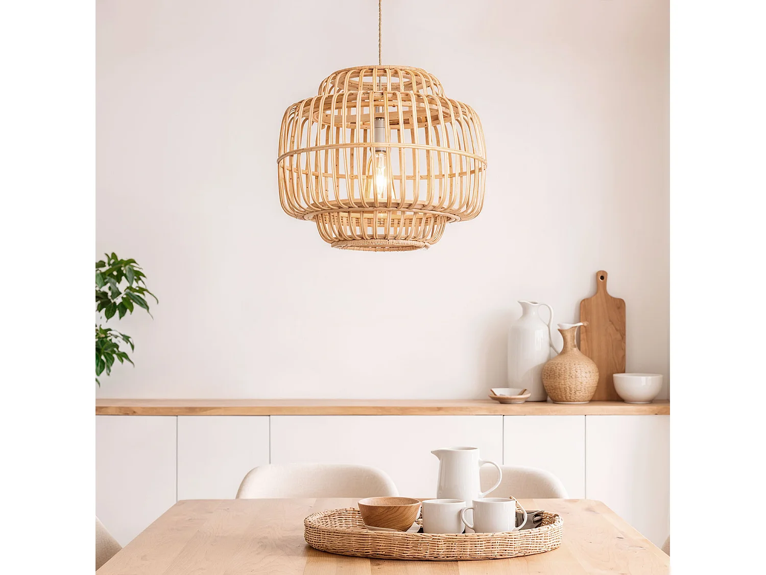 Lámpara Colgante Bambú Moruya Natural