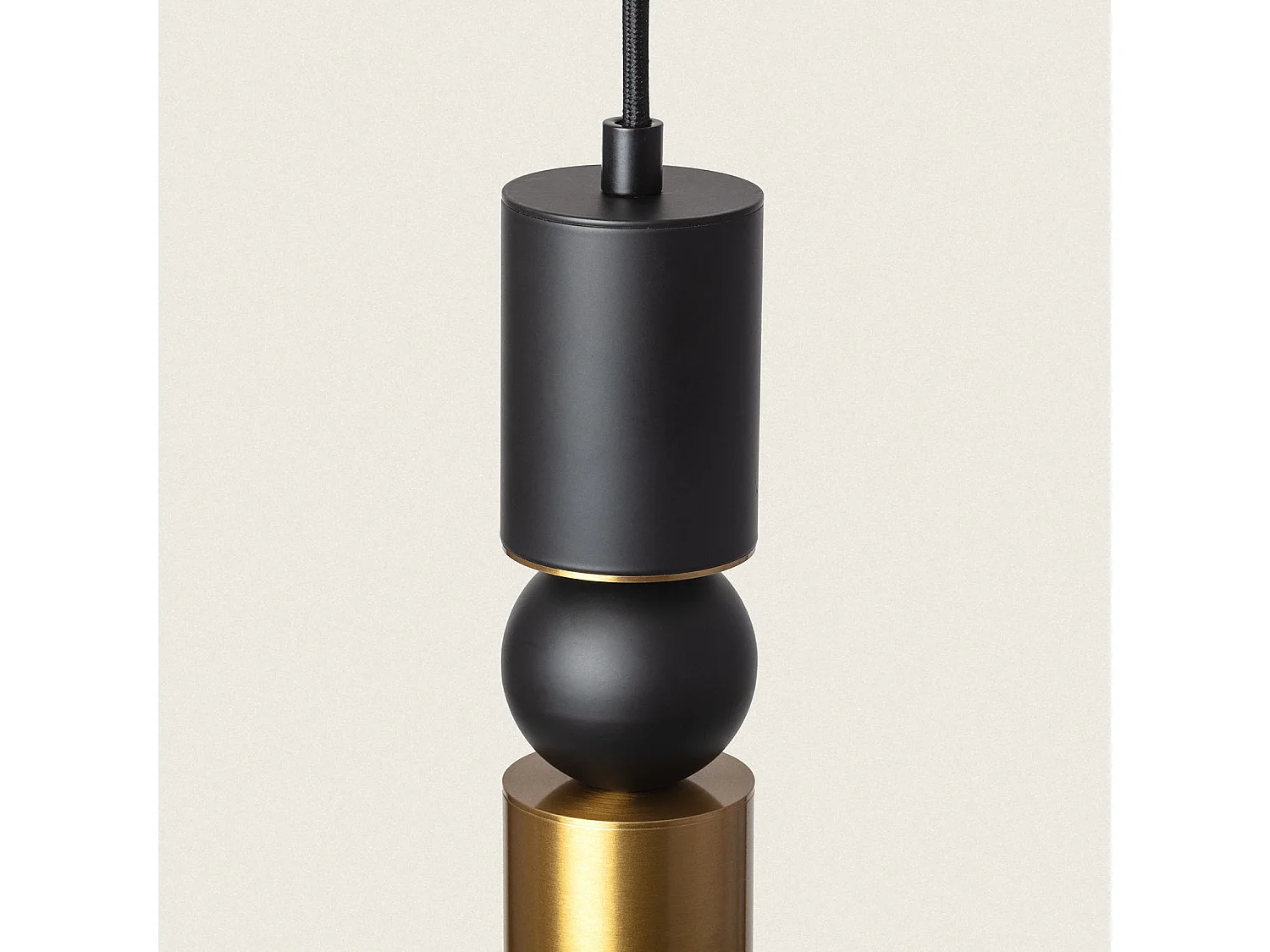 Suspension Métal et Verre Luyo Noir mat