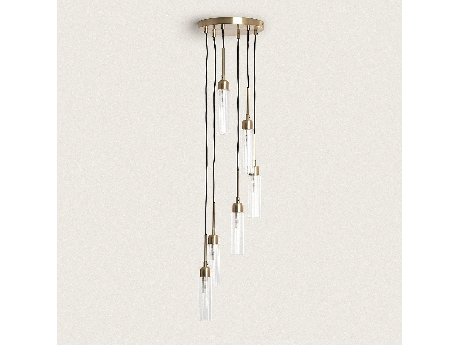 Suspension Métal et Verre Sest Iraide Doré