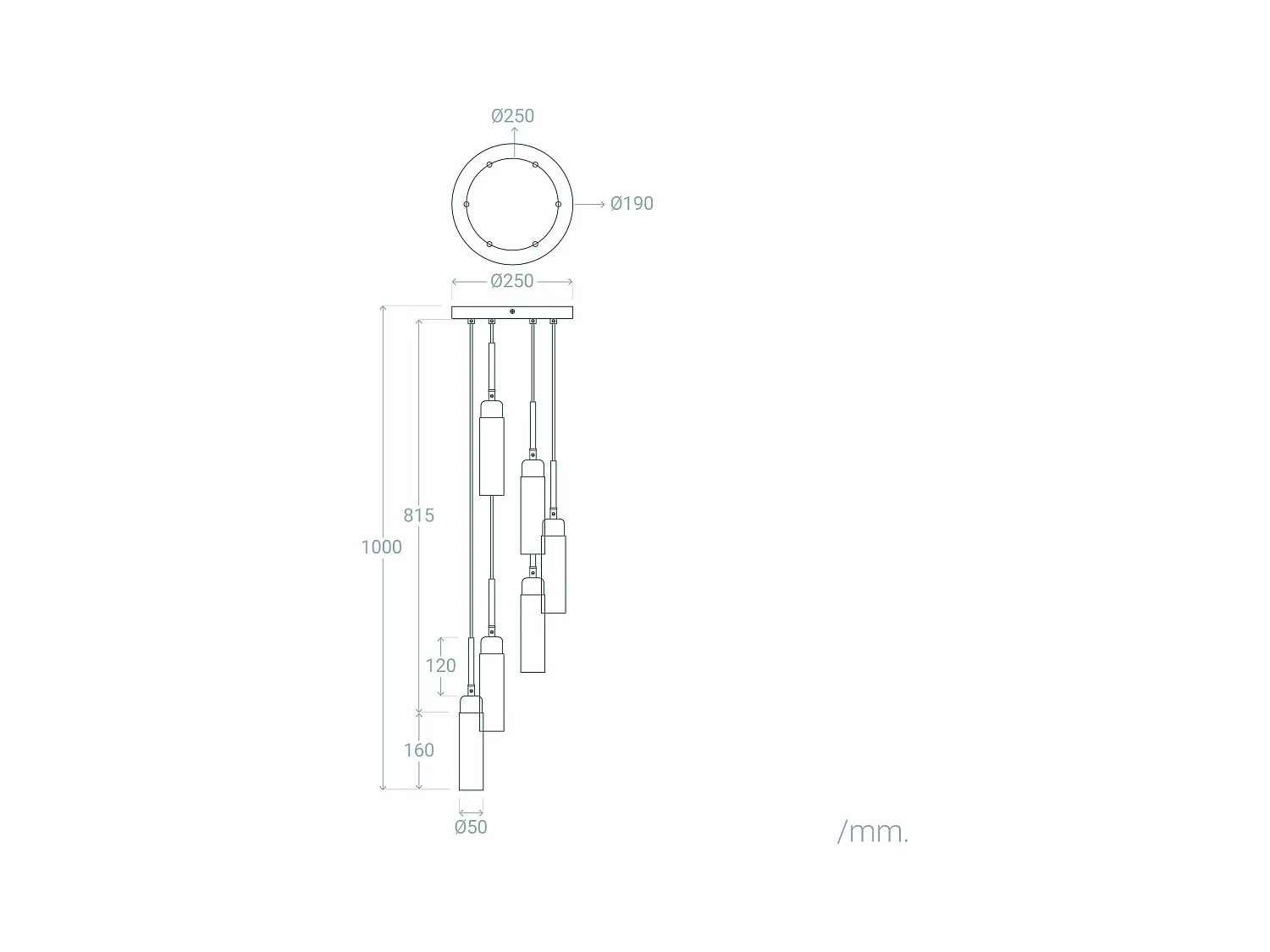 Suspension Métal et Verre Sest Iraide Doré