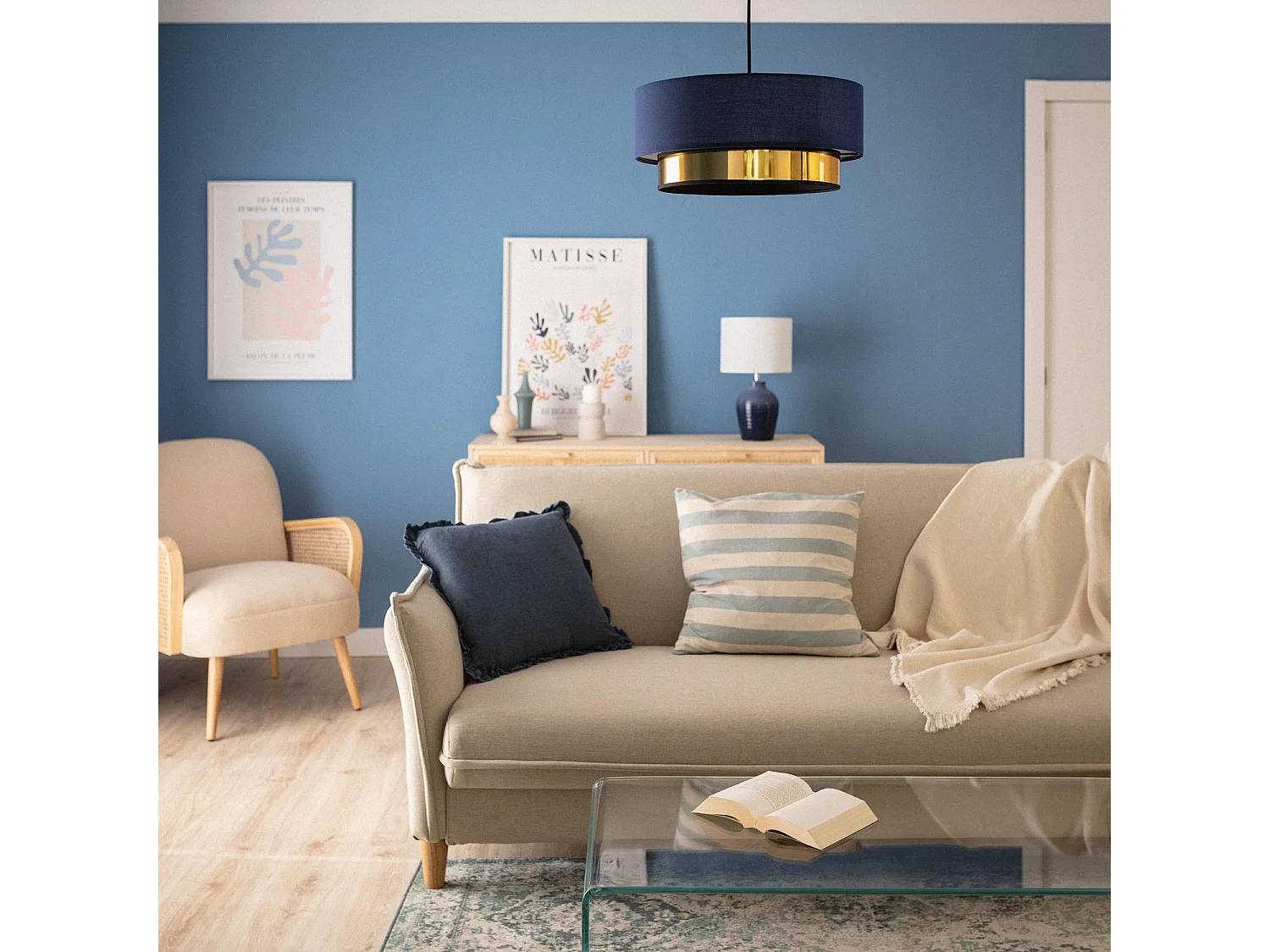 Suspension Textile Friedrich Bleu marine