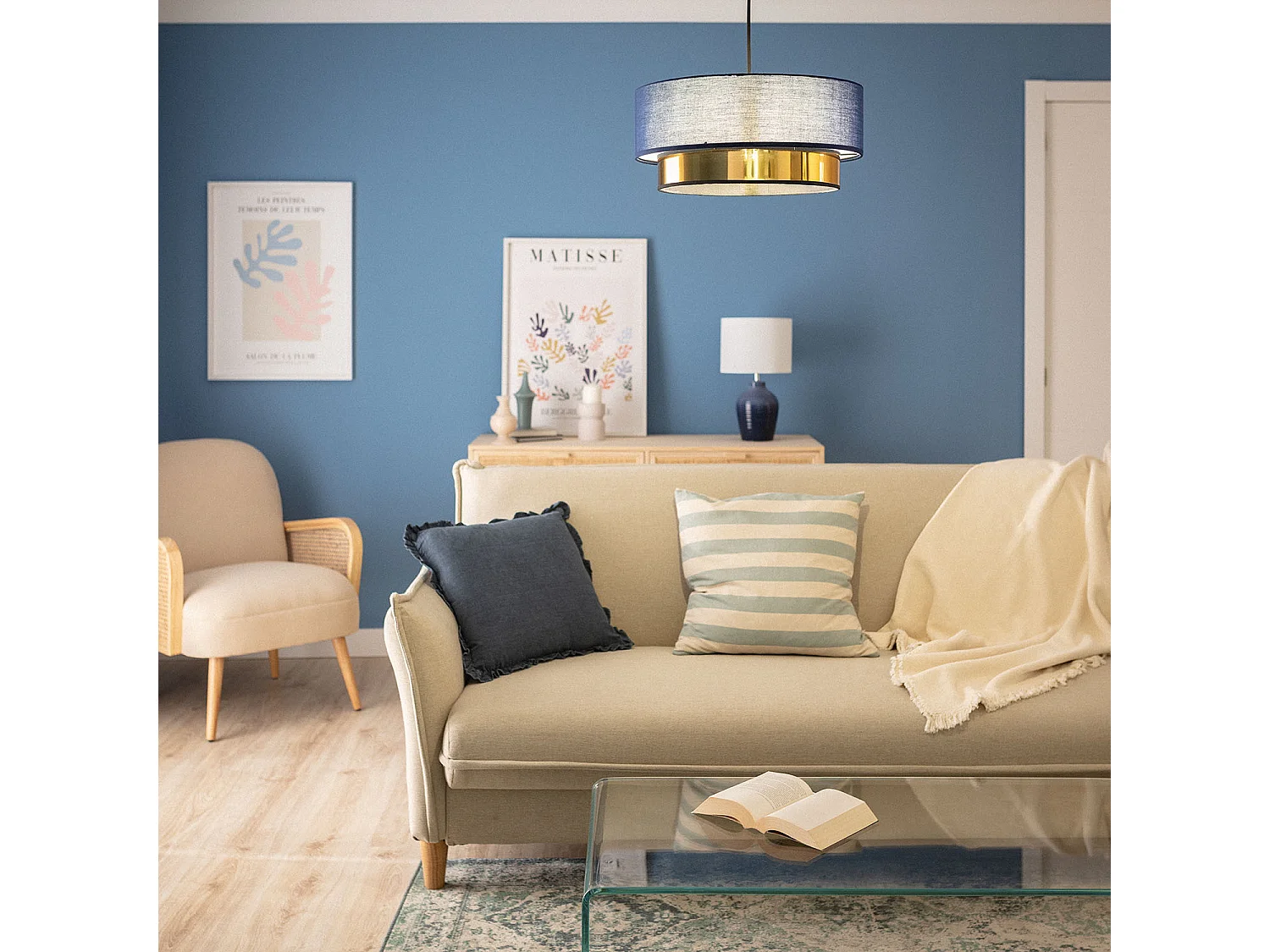 Suspension Textile Friedrich Bleu marine