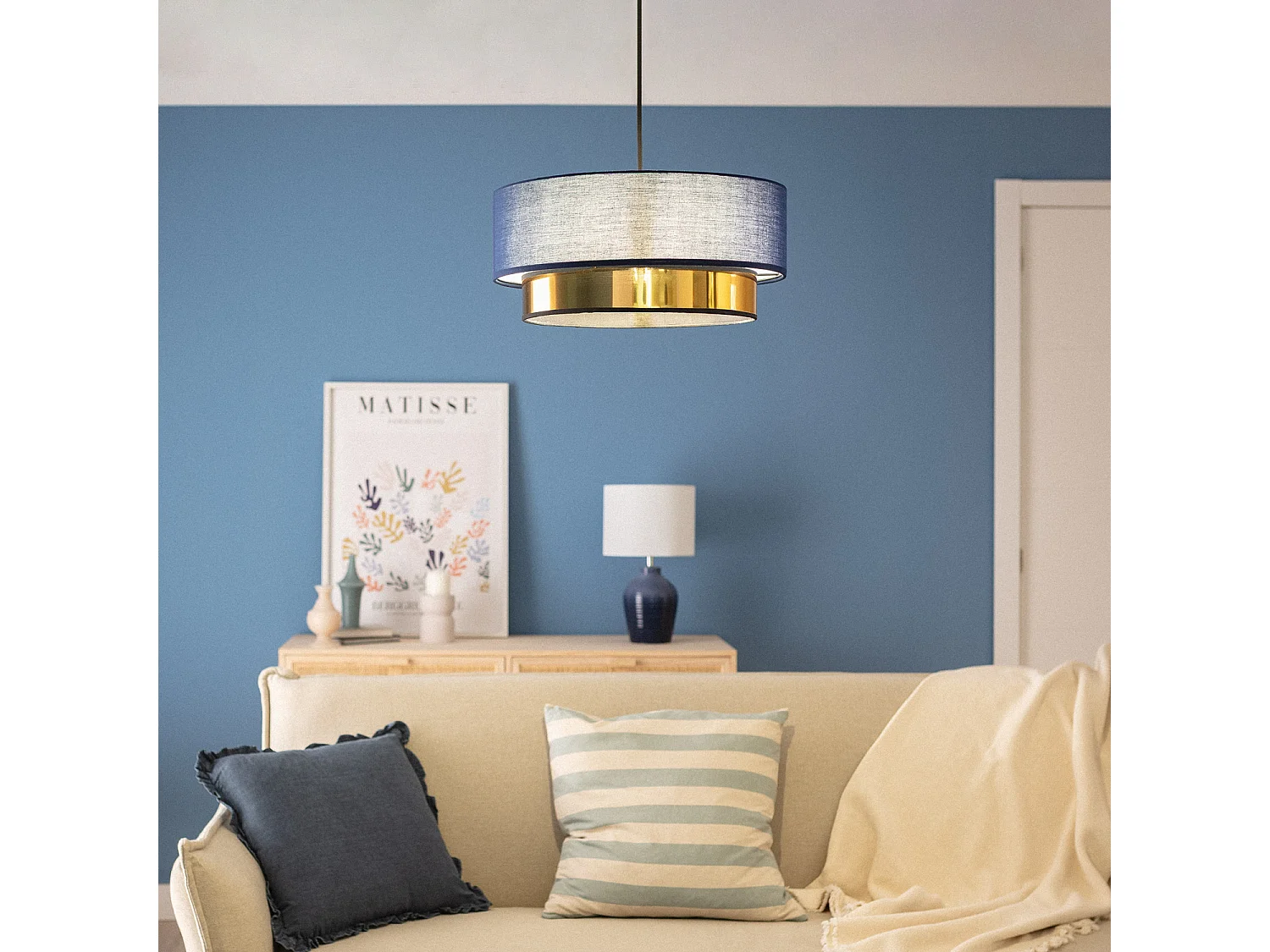 Suspension Textile Friedrich Bleu marine