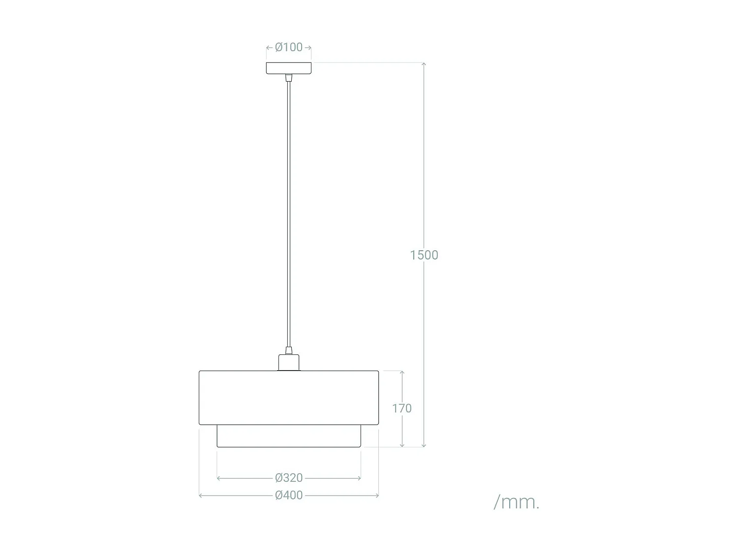 Suspension Textile Friedrich Bleu marine