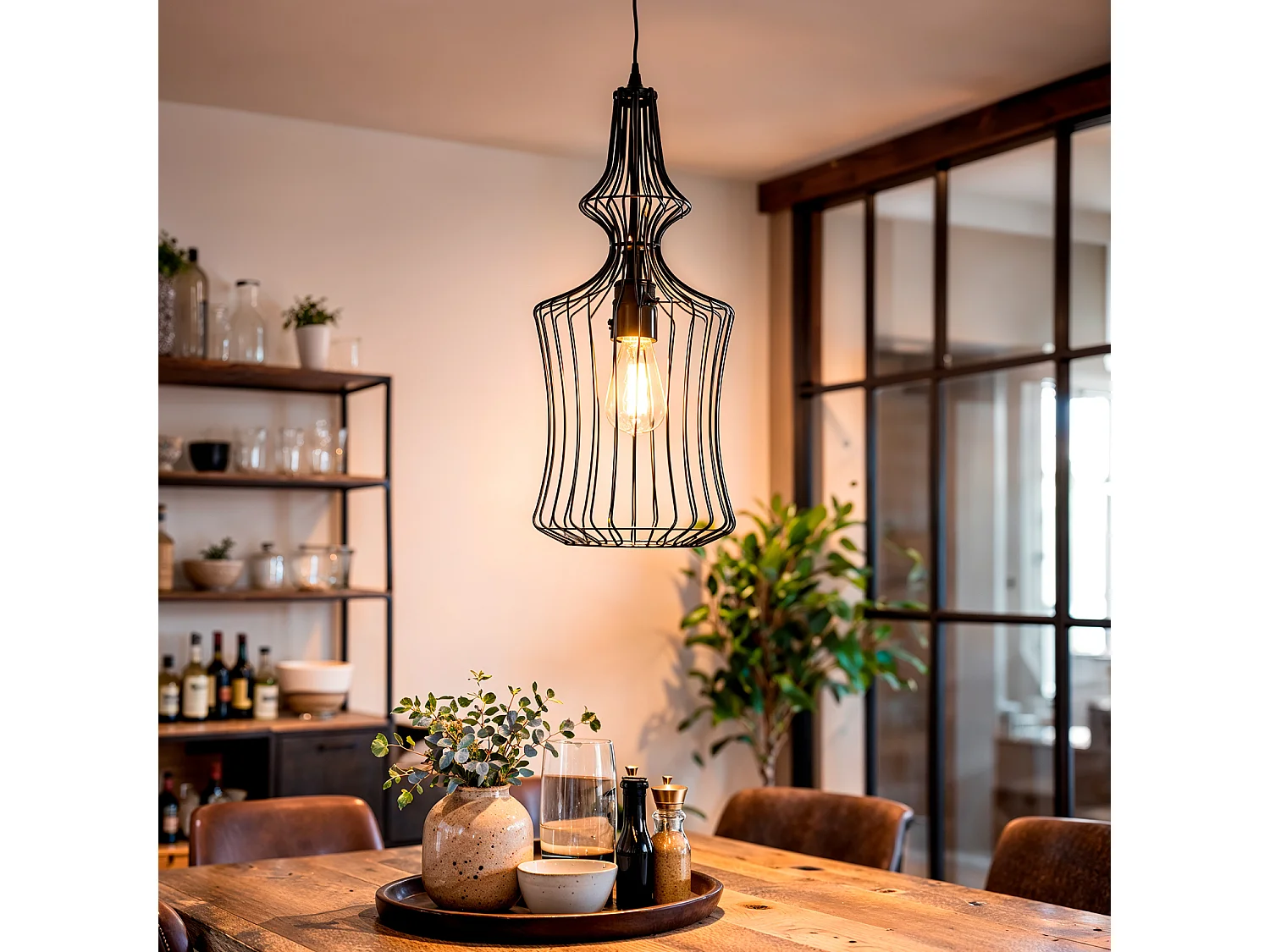 Suspension Métal Elina Noir