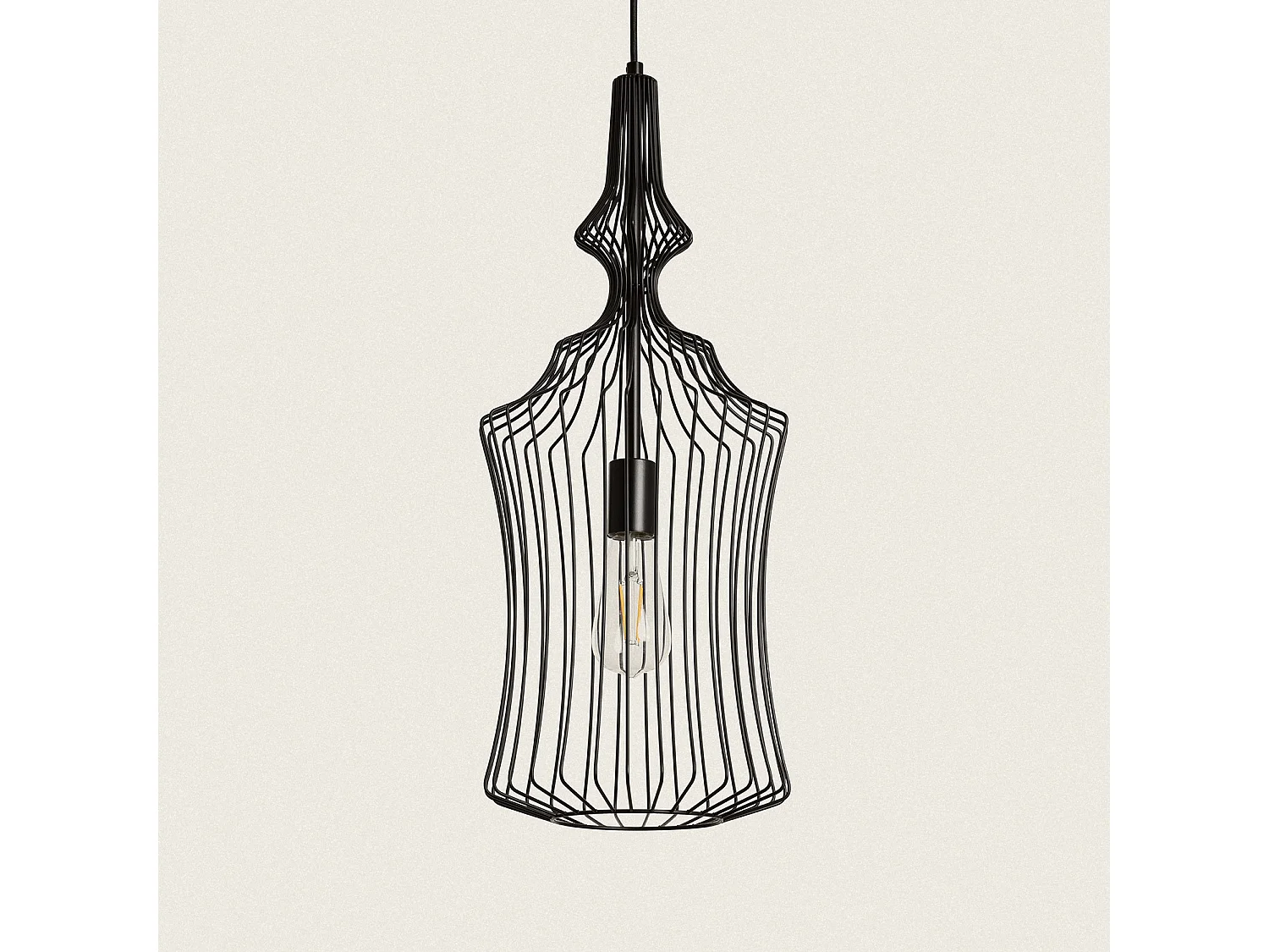 Lámpara Colgante Metal Kelsie III Negro