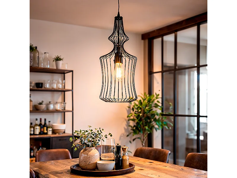 Suspension Métal Elina Noir