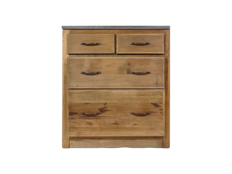 Meuble bas de cuisine 4 tiroirs - Champêtre