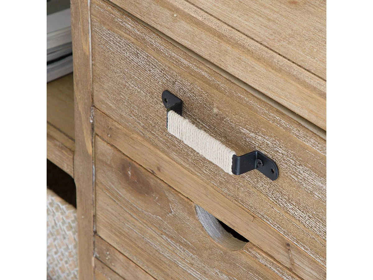 Meuble TV en bois de sapin 112 cm Natural