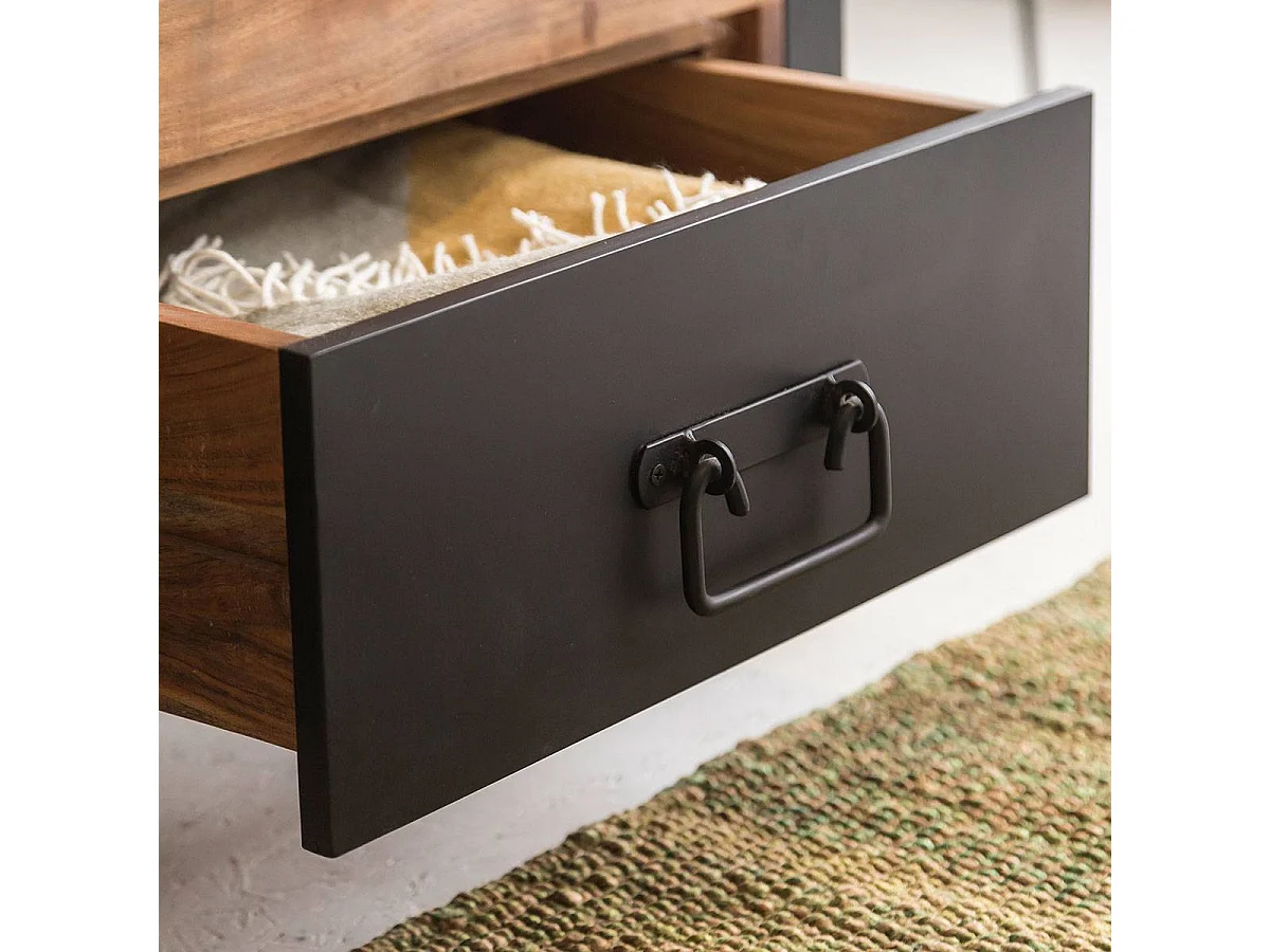 Meuble TV en bois d'acacia 112 cm Havana