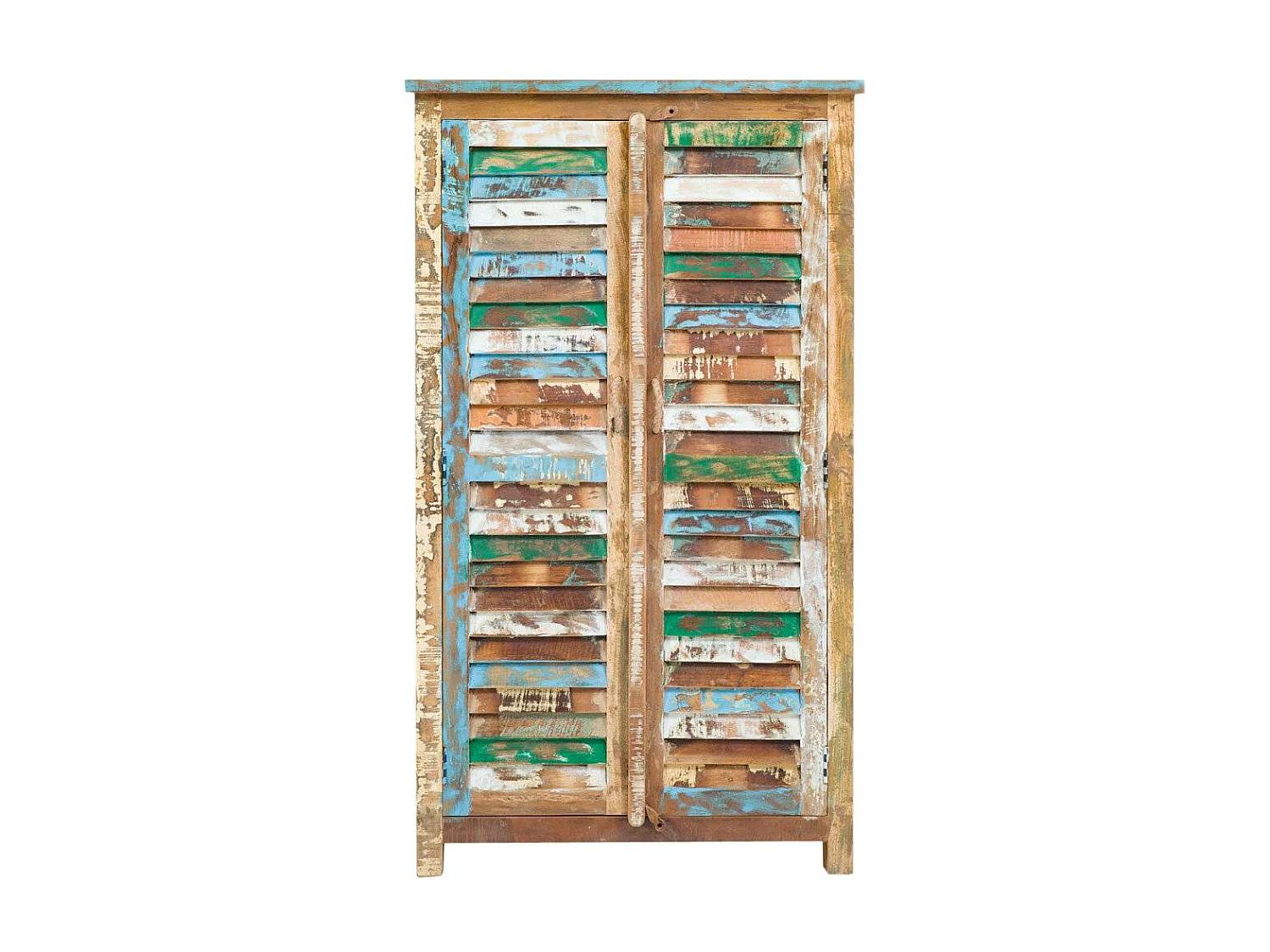 Armario de madera colorido Ethnik con 2 puertas y 3 estantes