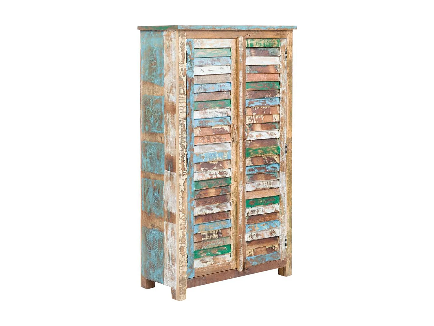 Armario de madera colorido Ethnik con 2 puertas y 3 estantes