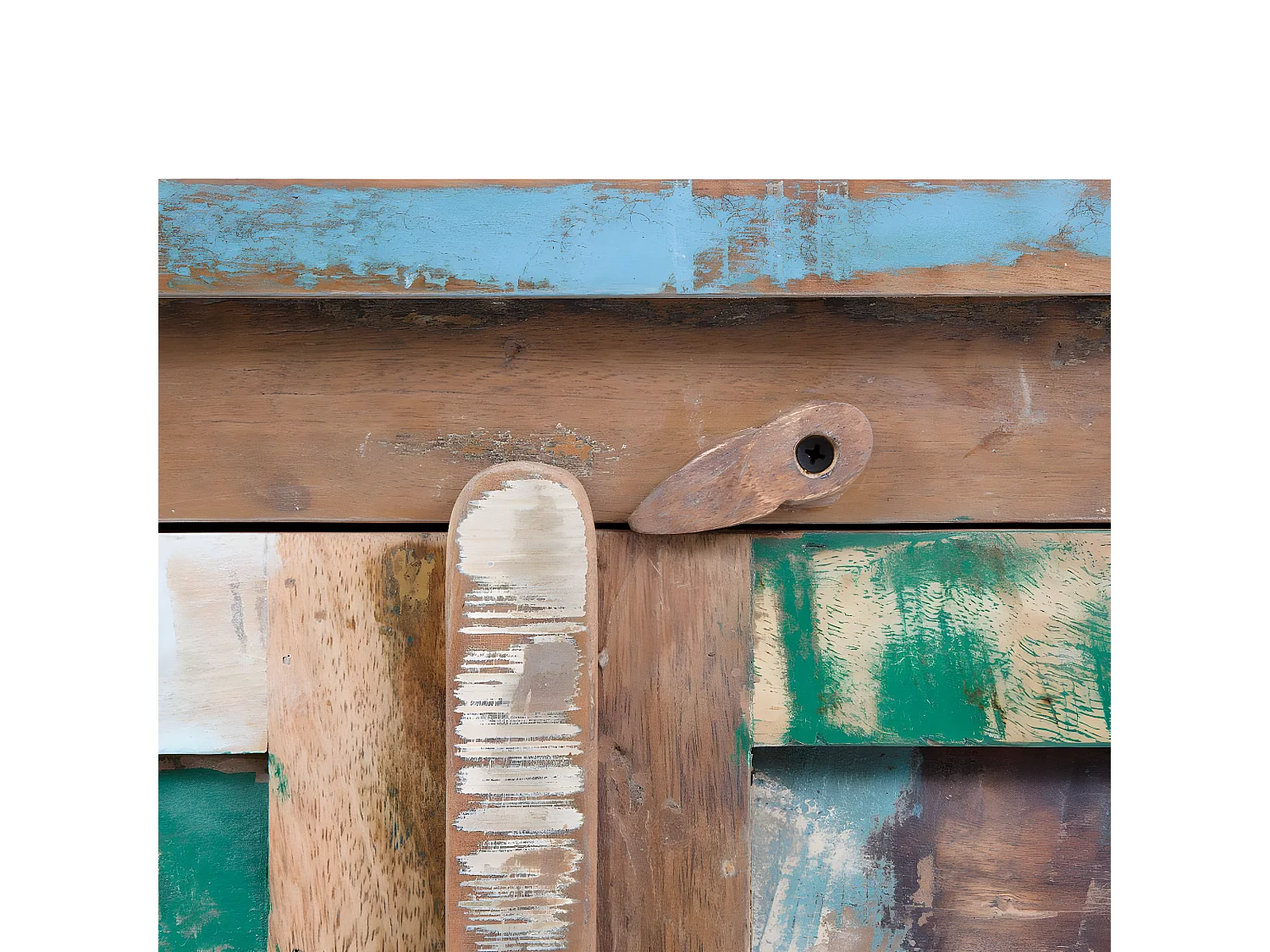 Armario de madera colorido Ethnik con 2 puertas y 3 estantes