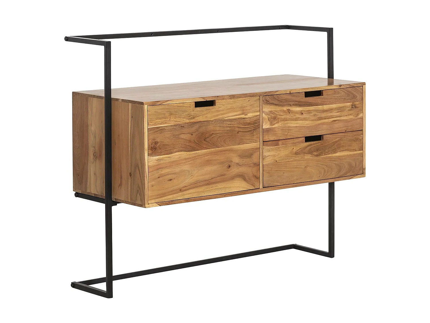 Meuble sous vasque en bois d'acacia et métal Ninon