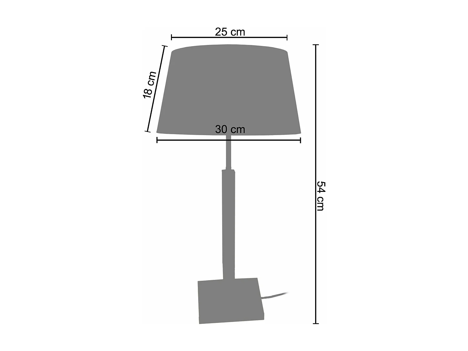 Lampe a poser carré bois  wangué, 54 cm.