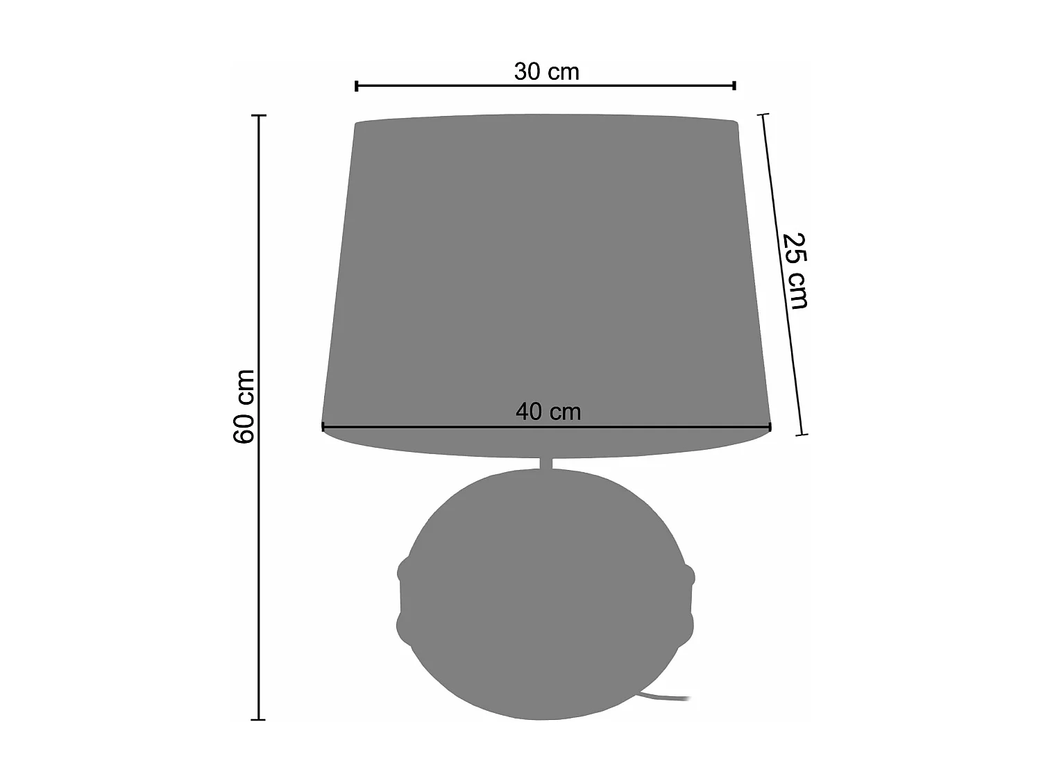 Abajur TOSEL LEGNO tecido arqueado vermelho D19 x  H32,5  cm