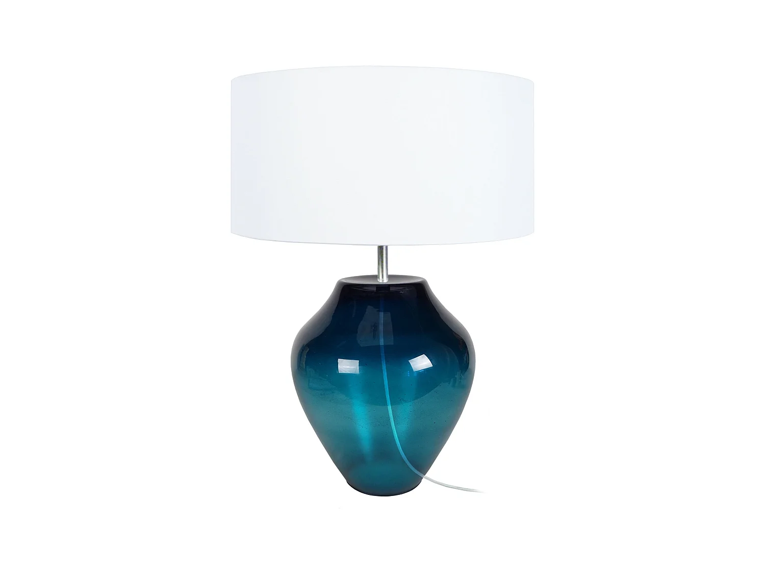 Lampe a Poser TOSEL ,verre,Bleu,H45xD 30xP30 cm