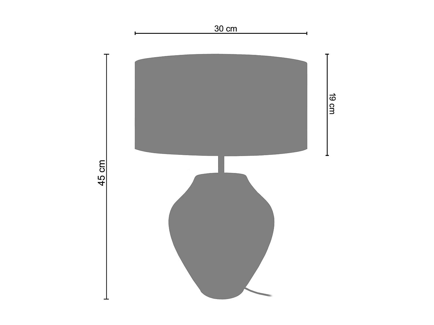 Lámpara de Mesa  TOSEL ,vidrio,Azul ,A45xD 30xP30 cm