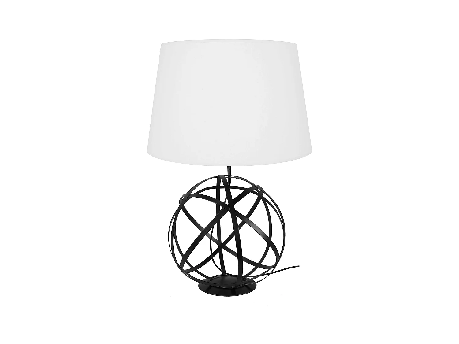 Lampe de salon globe métal  noir 65 cm.