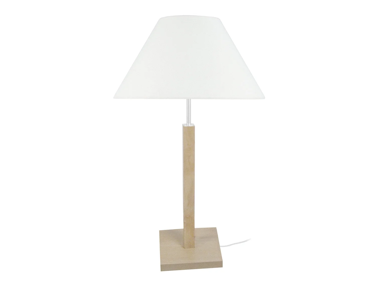 HOD B - Lampe a poser colonne bois naturel et blanc