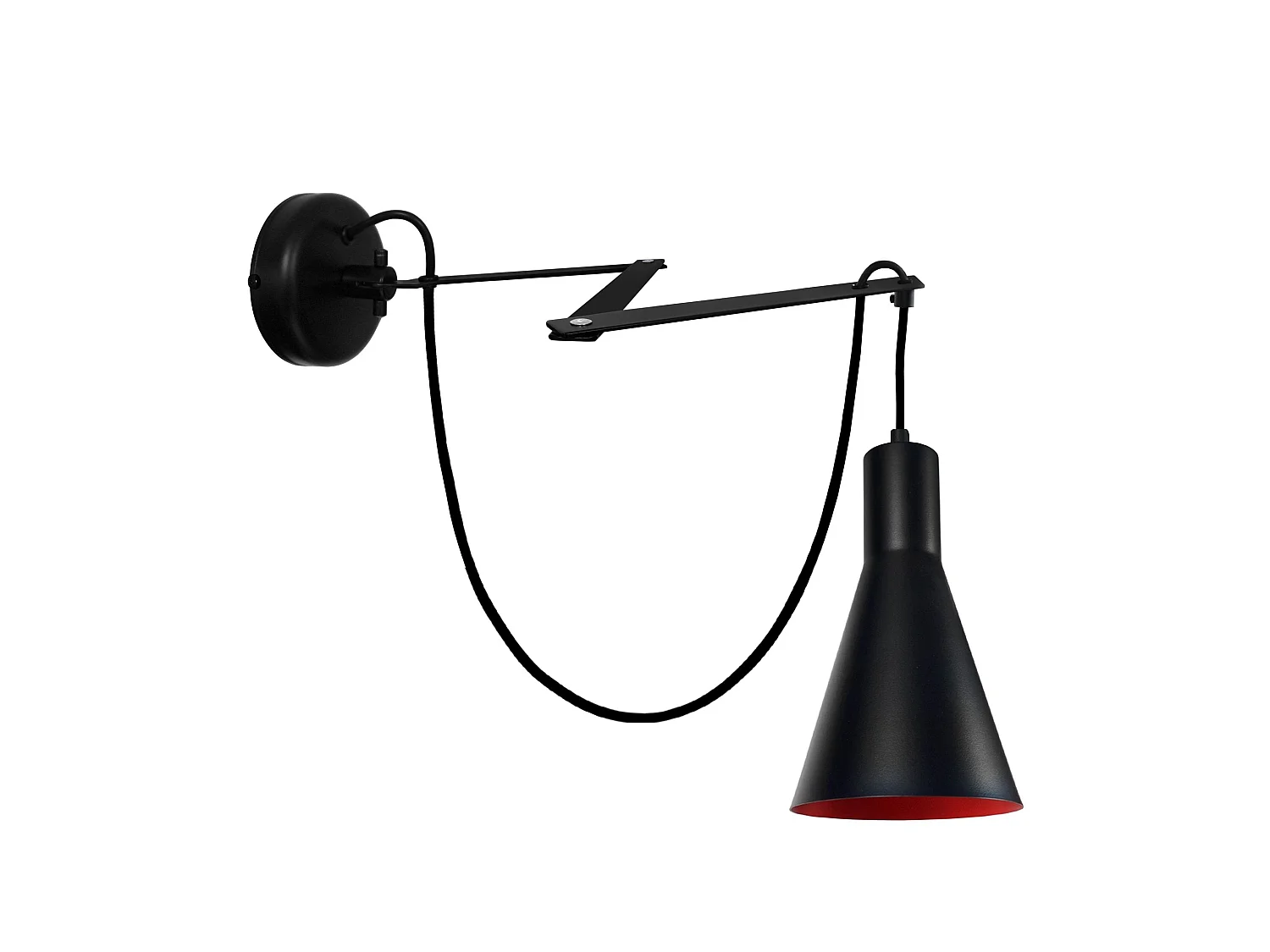 KRAKE - Applique articulé métal noir et rouge