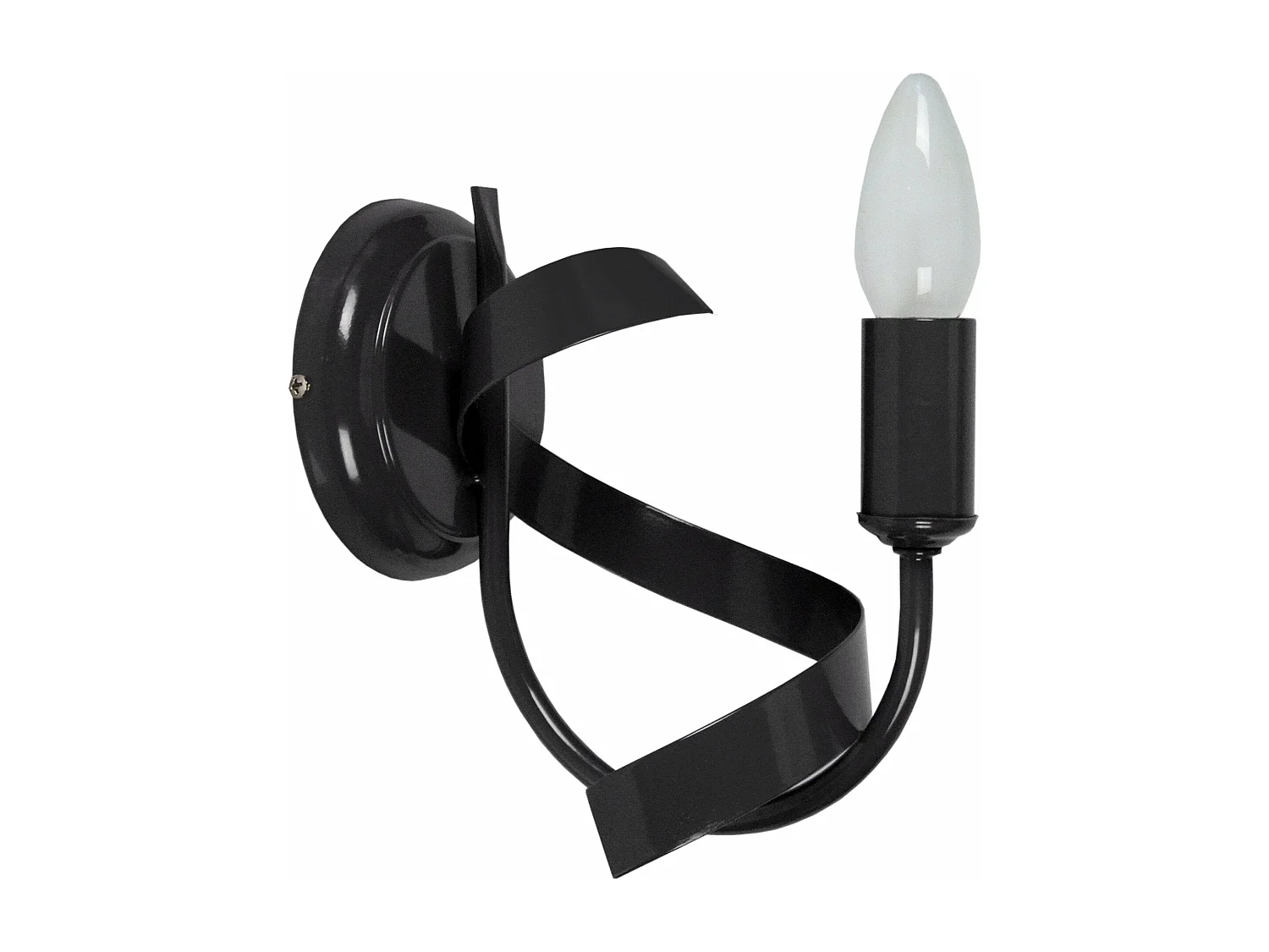 Aplique TOSEL MONACO lâmpada decorativa braço preto D20 x  H13  cm