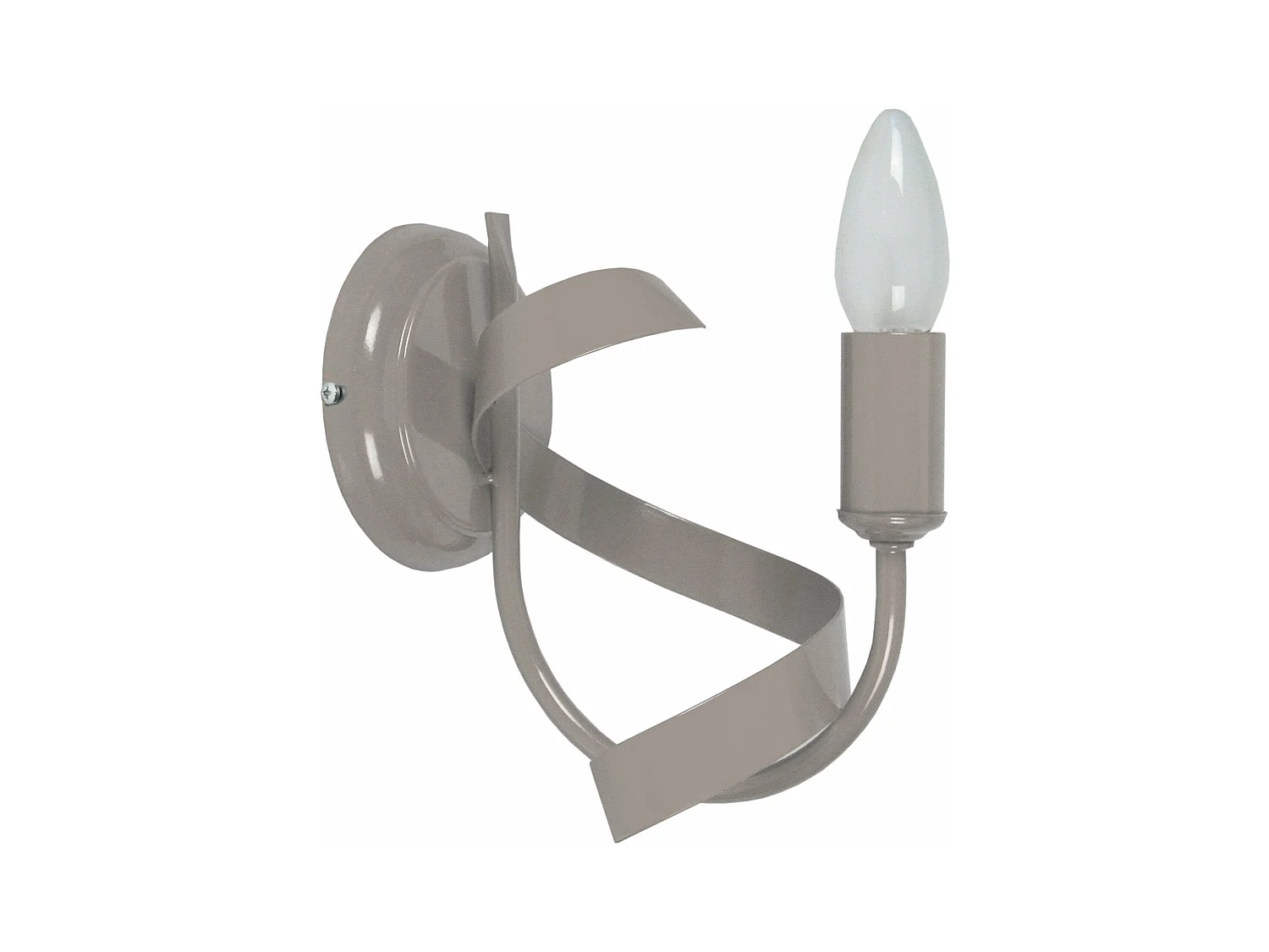 Applique bougie, métal taupe 13 cm.