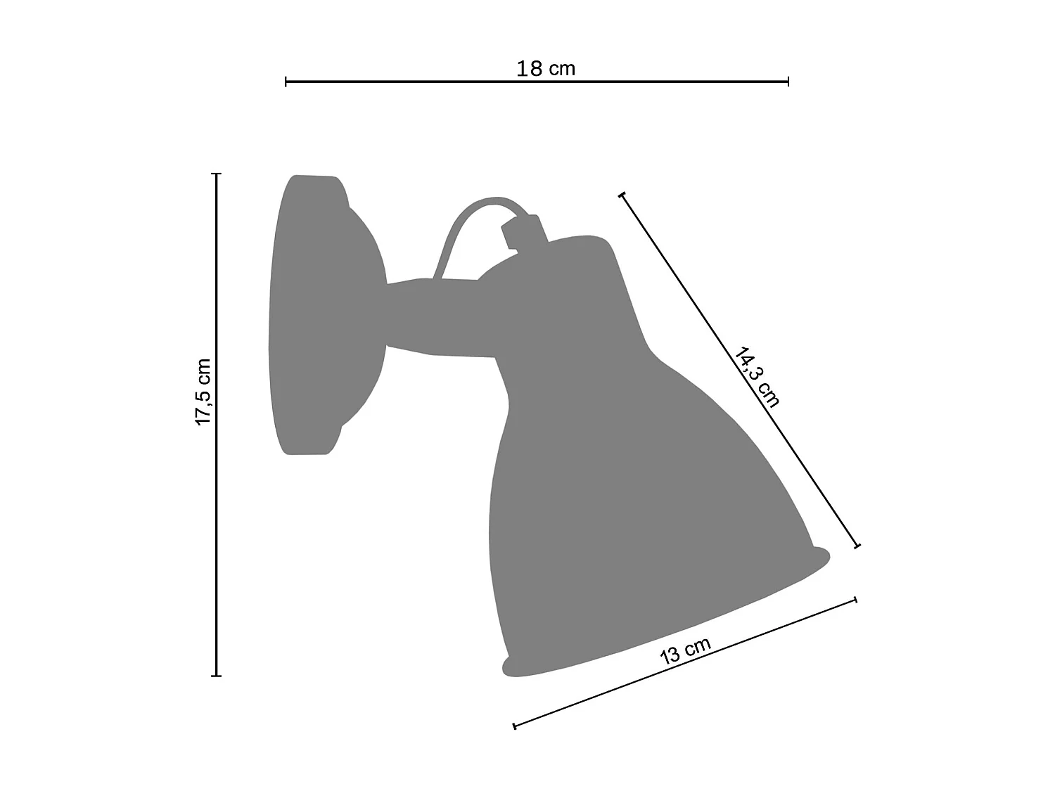 Aplique TOSEL MANHATTAN  metal articulado vermelho D13 x  H17,5  cm