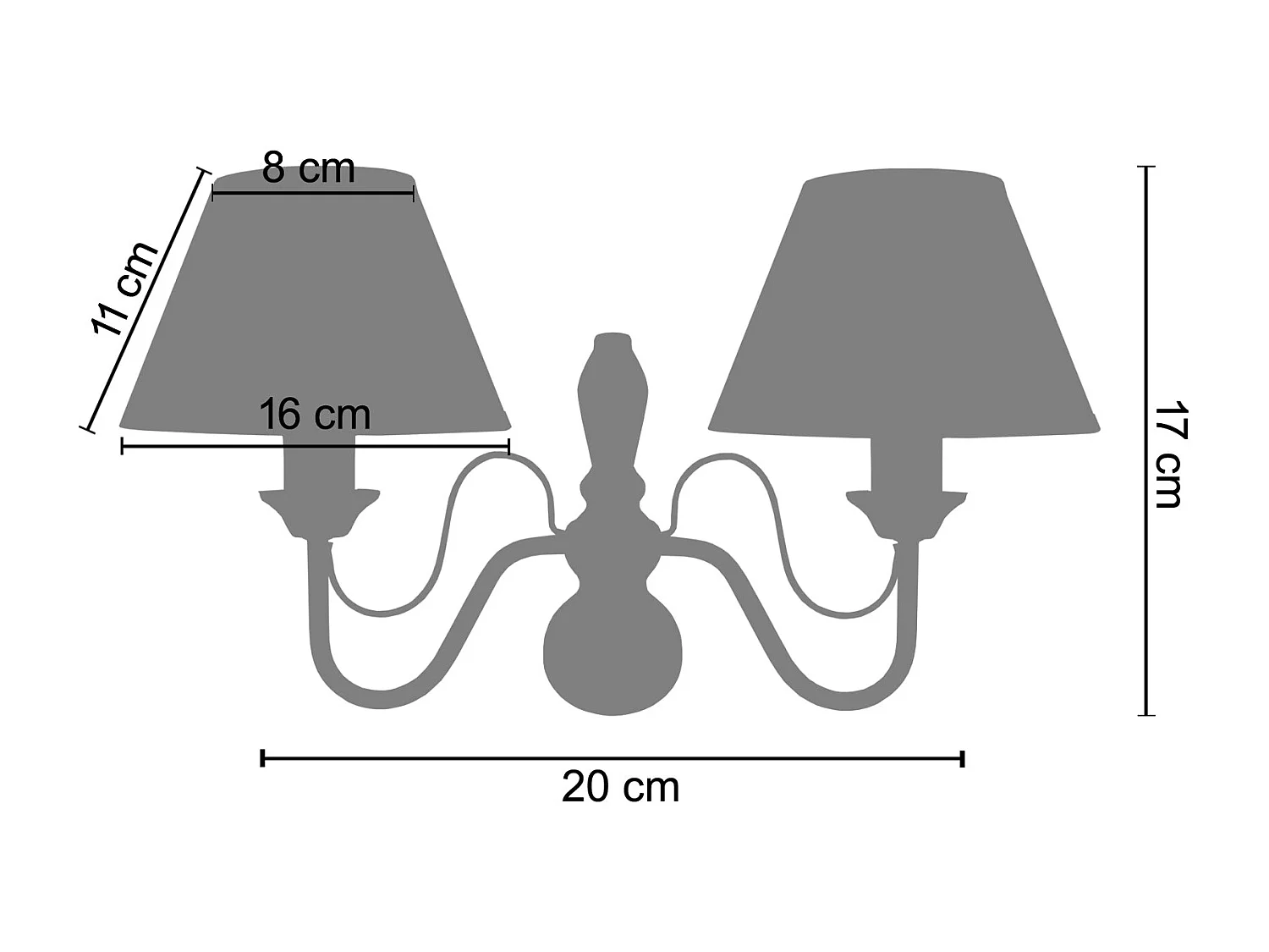 Aplique TOSEL CARCASSONNE 2 tecido braço taupe D20 x  H39  cm