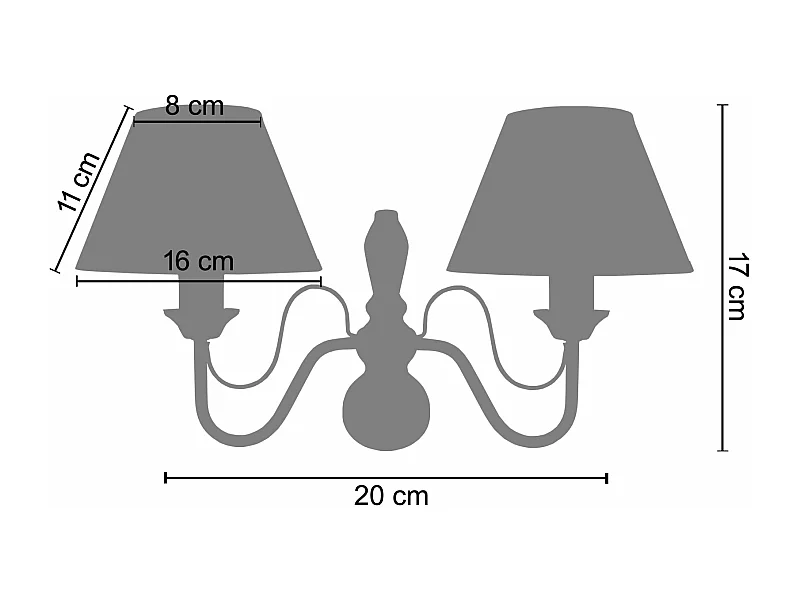 Applique,métal taupe 39cm.